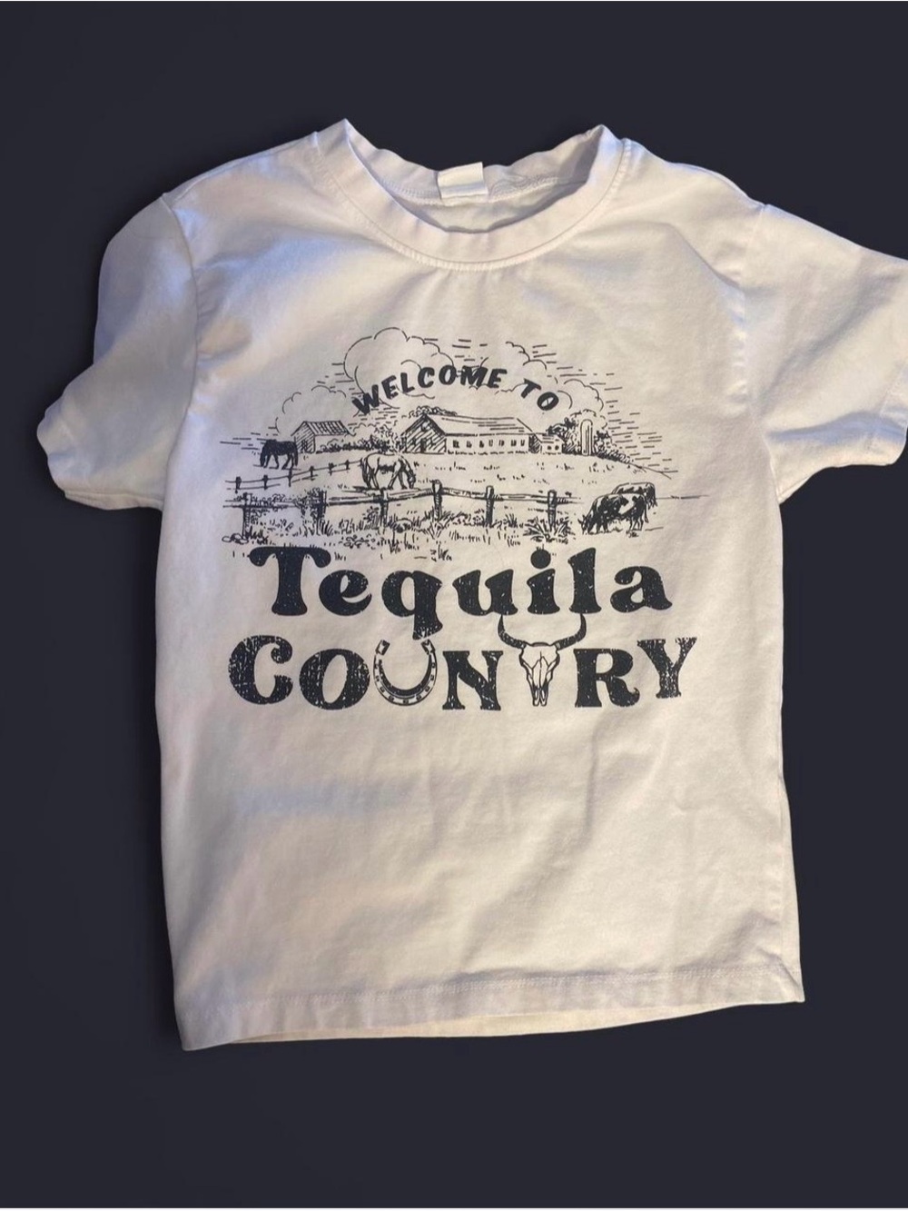 Vibe White Graphic 'Tequila Country' Short Sleeve Tee